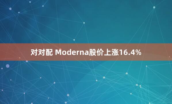 对对配 Moderna股价上涨16.4%